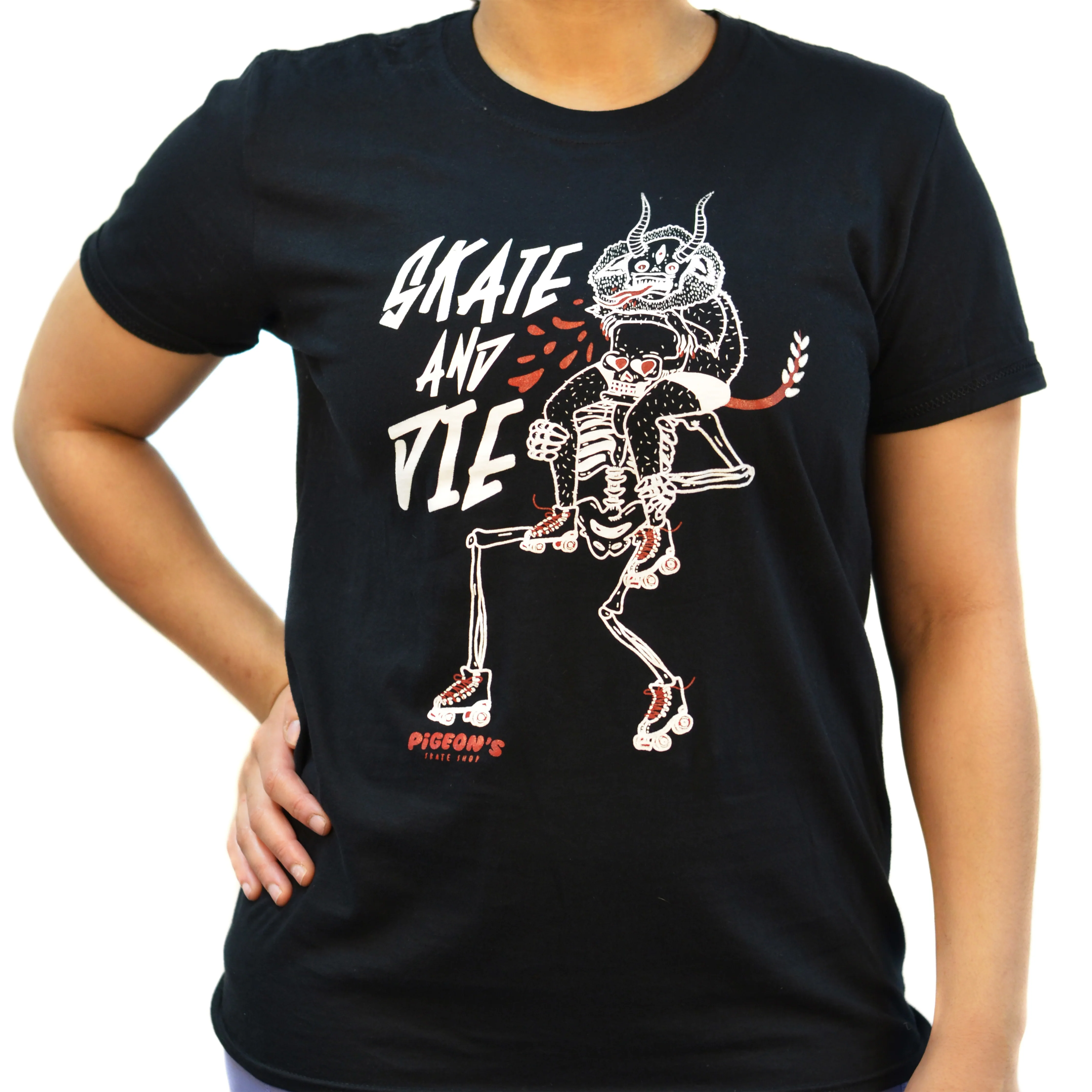 Skate And Die Shop Shirt - DEMON BLACK - Image 3